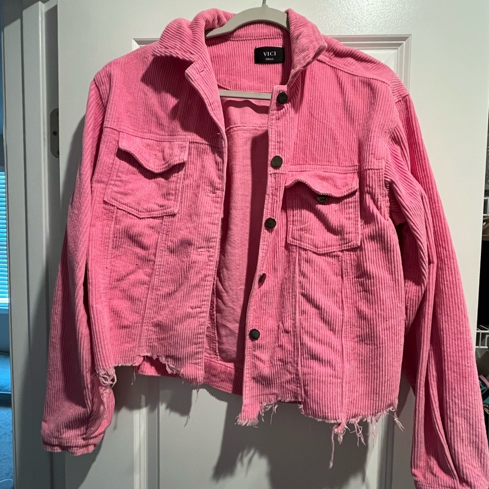 Vici Bright Pink Corduroy Jacket